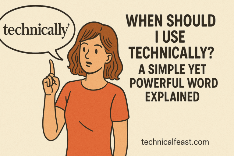 Should I Use Technically?