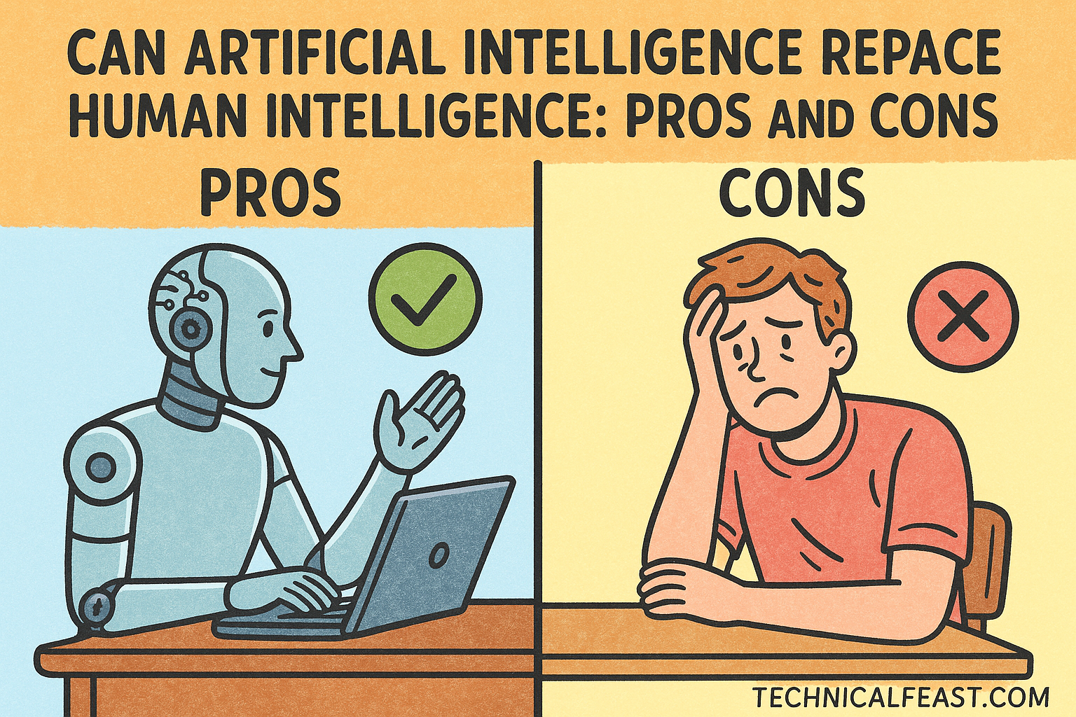 Can Artificial Intelligence Replace Human Intelligence: Pros and Cons